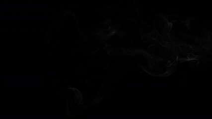 Wall Mural - fast smoke wisps burst on black background