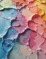 Poster - Stained watercolor paper with vibrant spread pigment and texture