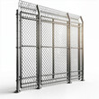© Ksenplus - Chain link fence with barbed wire in industrial style isolated white background