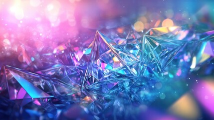 Poster - Vibrant array of sparkling crystals reflecting colorful light