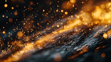 Aufkleber - Glowing particles in a dark, abstract nighttime environment
