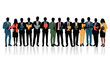© Trendy Motion - Diverse Group of Business People Holding Colorful Folders Standing in a Row with Reflections