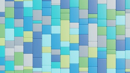 Wall Mural - modern 3d loop with geometric abstraction in muted green, navy blue, and metallic gray. perfect for 