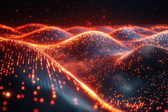 Glowing Point Particle System in Deep Digital Theme