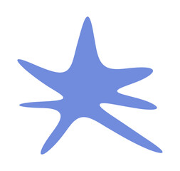 Poster - Abstract Blue Starburst Shape on White Backdrop