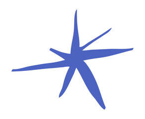 Poster - Blue star icon, scrapbook doodle element