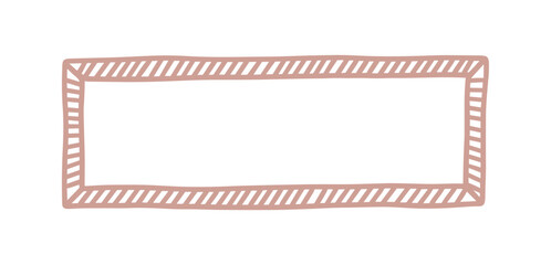 Poster - Hand Drawn Rectangular Frame with Stripes