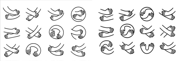 Poster - Different hand gestures displaying various embraces and connections at a creative design workspace