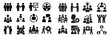 © Zaleman - Icons representing teamwork, collaboration, and business meetings in black and white styles for presentations or design projects