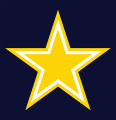 Poster - Outlined yellow star icon on white background. Star icon logo. Star with white inline. 