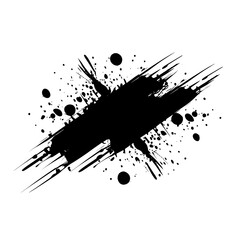 Poster - black paint splatters are set against a white background, evoking a stylish grunge look that incorpo