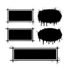 Poster - black spray stencils are set against a white background in a modern illustration, featuring rectangu