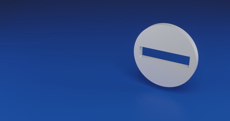 Poster - Isolated realistic white no entry road sign with shadow. Located on the right side of the scene. 3d illustration on transparent background