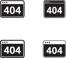 Fototapete - Four 404 Error Pages Icons Set