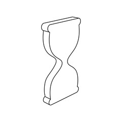Poster - The outline of a large hourglass symbol is made with black lines. 3D view of the object in perspective. Vector illustration on white background