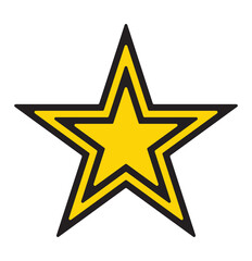 Poster - Star icons. Vector symbols star isolated on white background. Design template. Star with double black outline icon.