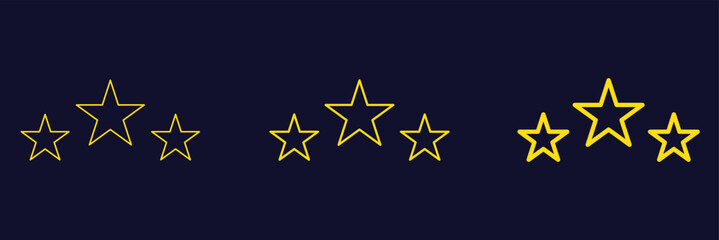 Aufkleber - 3 stars vector icon. three stars arc vector. three stars rating. rate stars - best, top black concep