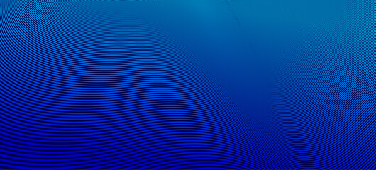 Poster - Blue lines in 3D perspective vector abstract background, dynamic linear minimal design, wave lied pattern in dimensional and movement.