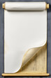 © imfotograf - An old blank paper scroll with a curled corner unrolled to provide copy space against a dark fabric background.