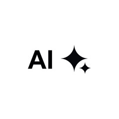 Fototapete - AI technology logo icon isolated on white background