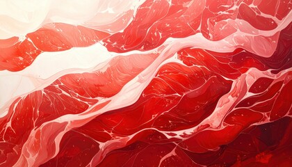 Poster - Abstract Red and White Swirling Paint Texture Background  for Design Projects