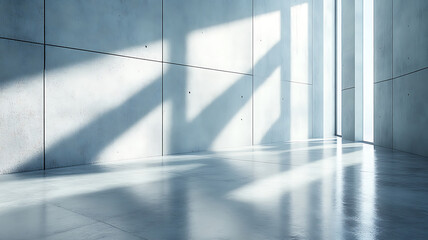 Poster - Empty modern concrete interior space with natural light and shadow minimalist architecture and design