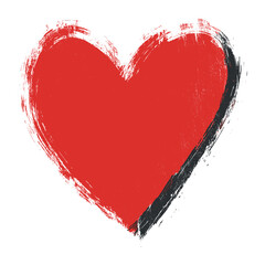 Wall Mural - simple red heart outline clipart strokes symbol design vector