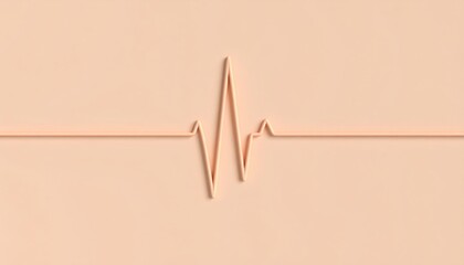 Poster - Simple Heartbeat Graphic On Peach Background