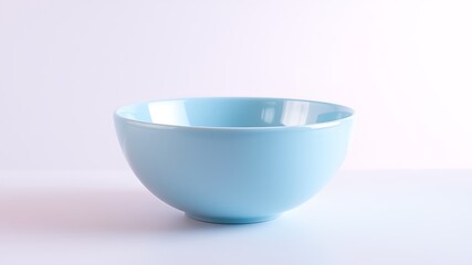 Wall Mural - light blue ceramic bowl empty table setting minimalist studio shot simple kitchenware image
