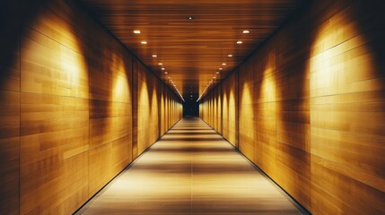 Poster - Golden Hour Corridor: An Architectural Marvel