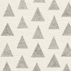 Fototapete - Beige Background with Black and White Geometric Triangle Pattern