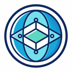 Aufkleber - Modern circular logo icon with a clean abstract design