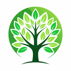 Poster - Stylized tree logo for eco friendly brands and environmental concepts