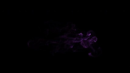 Wall Mural - smoke wisps fluid flow with blue to red color over life on black background
