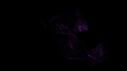 Wall Mural - smoke wisps fluid flow with blue to red color over life on black background