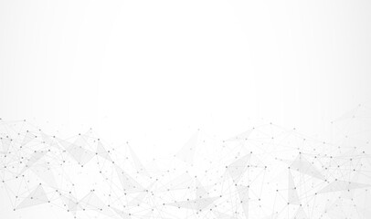 Poster - Geometric connected background. Connecting dots and lines. Global network connection. Banner template for technology.
