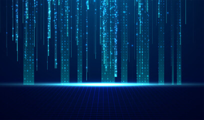 Poster - Abstract big data code representation. Modern high-tech data background. Graphic concept for your design