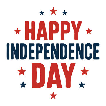 Bold Happy Independence Day Text Art T-Shirt Design.