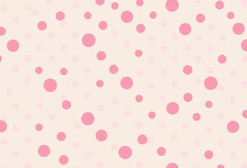 Poster - Pink and white irregular polka dot seamless vector pattern  Minimalist cute background texture, seamless, graphic