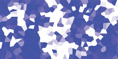 Poster - Abstract geometric pattern featuring a mosaic of polygon shapes in various shades of blue and white forming a decorative artistic background design.