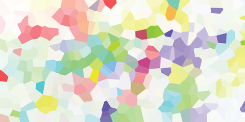Aufkleber - Abstract mosaic background composed of irregular geometric shapes in a vibrant pastel color palette suitable for artistic designs and digital projects.