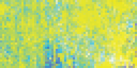 Aufkleber - abstract pixelated background with a yellow and blue green color palette digital square shapes textu