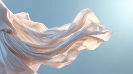 Poster - Delicate layers of sheer fabric drift gently, illuminated by soft natural light.