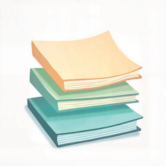 Poster - Colorful graded paper stack illustration on white background, creativity
