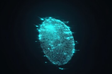 Poster - Fingerprint scan showcases biometric authentication technology used in secure identification