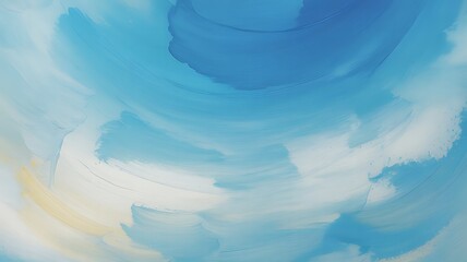Poster - Abstract Blue and White Swirling Paint Texture Background Pastel Sky Hues Artistic Canvas image