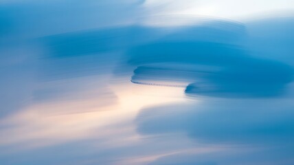 Poster - Abstract Blue Watercolor Swirls Pastel Sky Background Texture Painting image