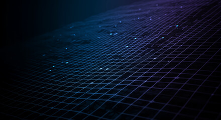 Dark, gridded surface glistening with water droplets.