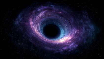 Wall Mural - Purple and Blue Spiral Galaxy Surrounding a Black Hole
