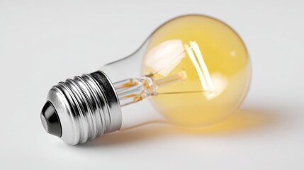 Poster - Isolated light bulb glowing on white background